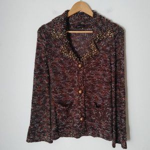 💥BCBGMaxazria Cable knit Big Button Sweater, See Measurements